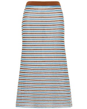 Marni Striped Cotton Crochet Skirt - Gray