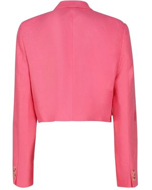 ViCOLO Double-Breasted Crop Blazer - Pink