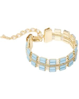 Patrizia Pepe Rectangle-Stones Link Bracelet - Metallic