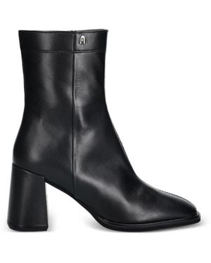 Furla Square Heel Zip Boots - Black