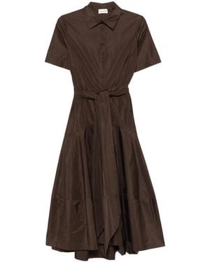 P.A.R.O.S.H. Belt Shirt Dress - Brown