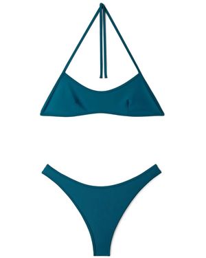 Sunnei Reversible Striped Bikini Set - Blue