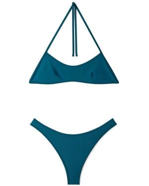 Sunnei Bikini Reversibile A Righe - Blu