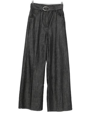 Twinset Belted Wide-Leg Jeans - Gray