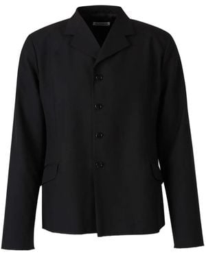 Jil Sander Raw-Edge Notched-Lapels Jacket - Black