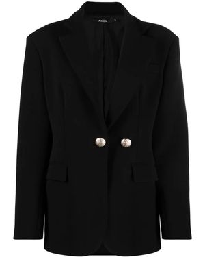Amen Notched-Lapels Single-Breasted Blazer - Black