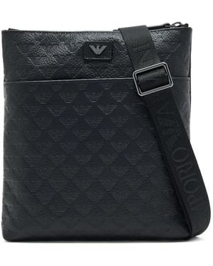 Emporio Armani ロゴ メッセンジャーバッグ - ブラック