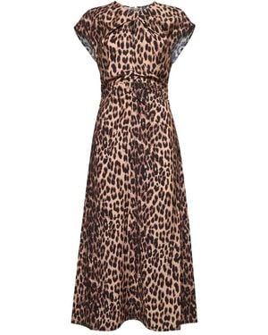 Baum und Pferdgarten Leopard-Print Tie-Waist Dress - Brown