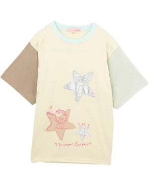 Tsumori Chisato Graphic-Print Panelled T-Shirt - White