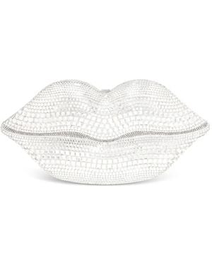 Judith Leiber Bolso De Mano Lips Disco Lips Con Cristales - Blanco