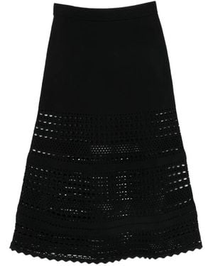 Jonathan Simkhai Open-Stitch Midi Skirt - Black