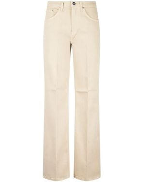 Dondup Logo-Patch Pants - Natural