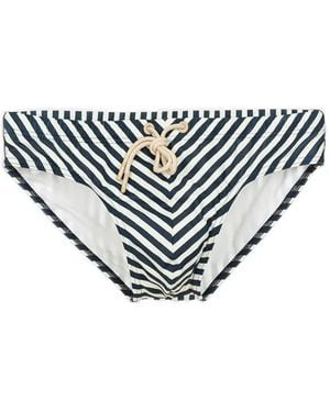 Mosso Sunwear Striped Drawstring Swim Briefs - White
