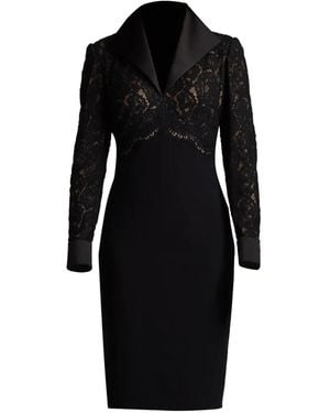Tadashi Shoji Robe Mi-Longue Deacon En Dentelle - Black