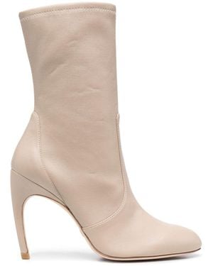 Stuart Weitzman Luxecurve 100Mm Stretch Booties - Natural