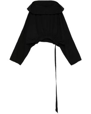 Rick Owens Drawstring Hooded Top - Black