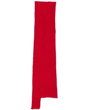 Maria Calderara Crinkled Raw-Edge Scarf - Red