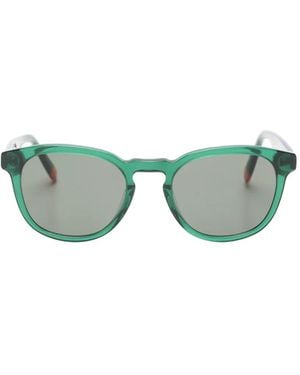 Benetton Round-Frame Sunglasses - Green