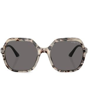 Vogue Eyewear Tortoiseshell-Effect Oversize-Frame Sunglasses - Gray