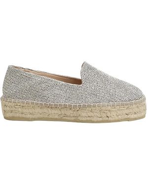 Manebí Metallic-Finish Braided Espadrilles - White