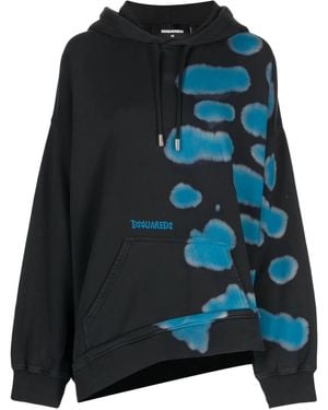 DSquared² Asymmetric Slouchy Hoodie - Black