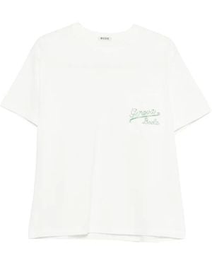Bode Camiseta Geneva Con Bolsillo Con Cuentas - Blanco