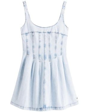 Tommy Hilfiger Corset-Style Pleated Mini Dress - Blue