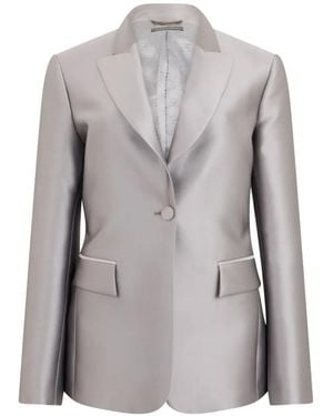 Alberta Ferretti Single-Breasted Blazer - Gray