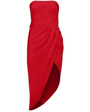 GAUGE81 Lica Strapless Asymmetric Midi Dress - Red