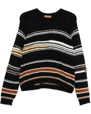 Missoni Striped Crew-Neck Sweater - Black