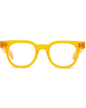 JULIUS TART Fdr Sonnenbrille Mit Rundem Gestell - Orange
