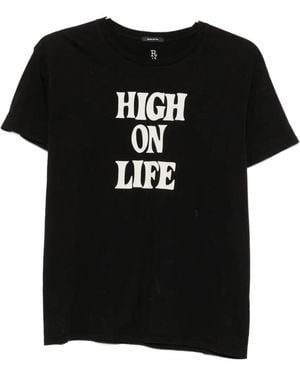 R13 Slogan-Print T-Shirt - Black