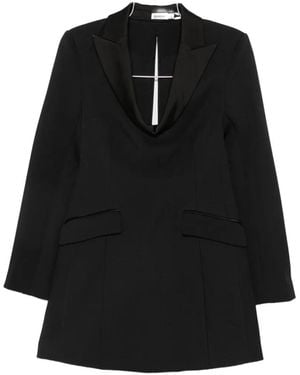 Jonathan Simkhai Marina Satin-Lapel Blazer Mini Dress - Black