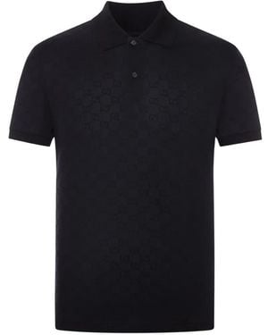 Gucci Polo Con Monograma Gg - Negro