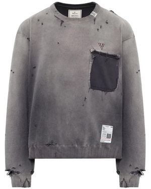 Maison Mihara Yasuhiro Sun-Faded Distressed Jumper - Grey
