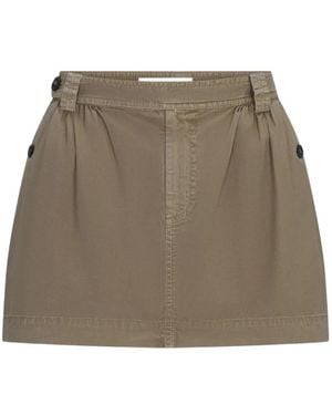 FRAME Pleated Twill Skirt - Natural
