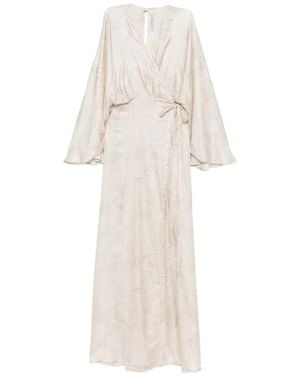 Golden Goose Jacquard Wrap Maxi Dress - White