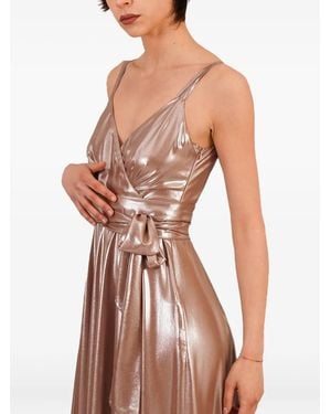 LE_RJTANGE® Metallic Wrap Dress - Brown