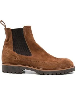 Eleventy Brogue Chelsea Boots - Brown