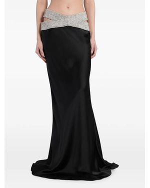 Nue Crystal-Embellished Cut-Out Skirt - Black