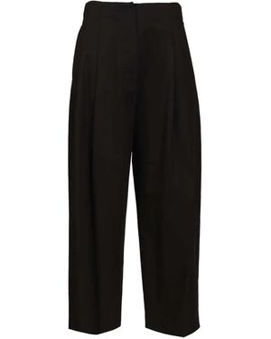 Al Duca d'Aosta Pleated Wide-Leg Trousers - Black