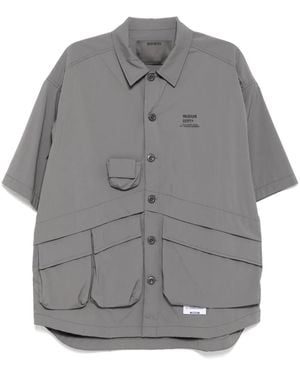 Musium Div. Logo-Print Shirt - Grey
