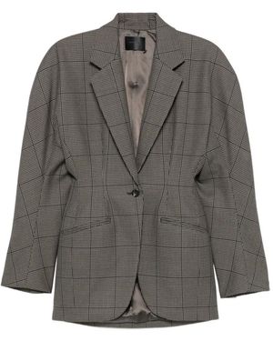 Mugler Houndstooth-Pattern Blazer - Grey
