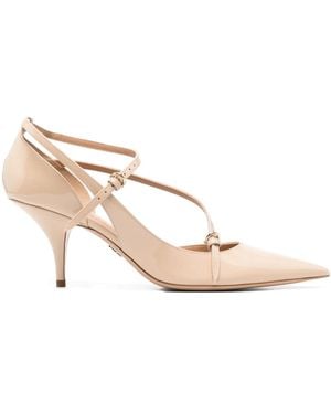 Ferragamo 70Mm Strappy Court Shoes - Natural