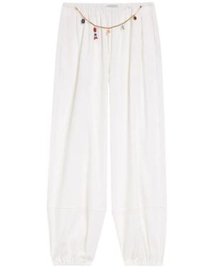 Stella McCartney Charm-Detail Elasticated-Cuff Pants - White