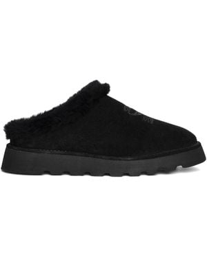 Zadig & Voltaire Mules En Peau Lainée À Broderies - Black