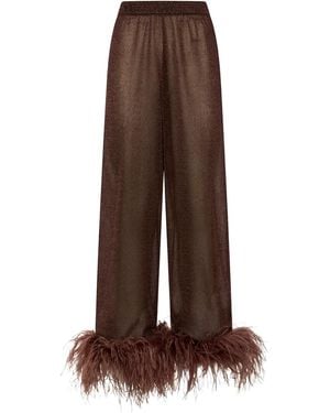 Oséree Lumière Plumage Trousers - Brown