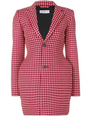 Balenciaga 3D Houndstooth Jacket - Red
