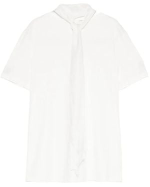 YEAREAST Tie-Neck Short-Sleeve T-Shirt - White