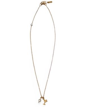 Labelled Jewellery Cocktail-Motif Necklace - White